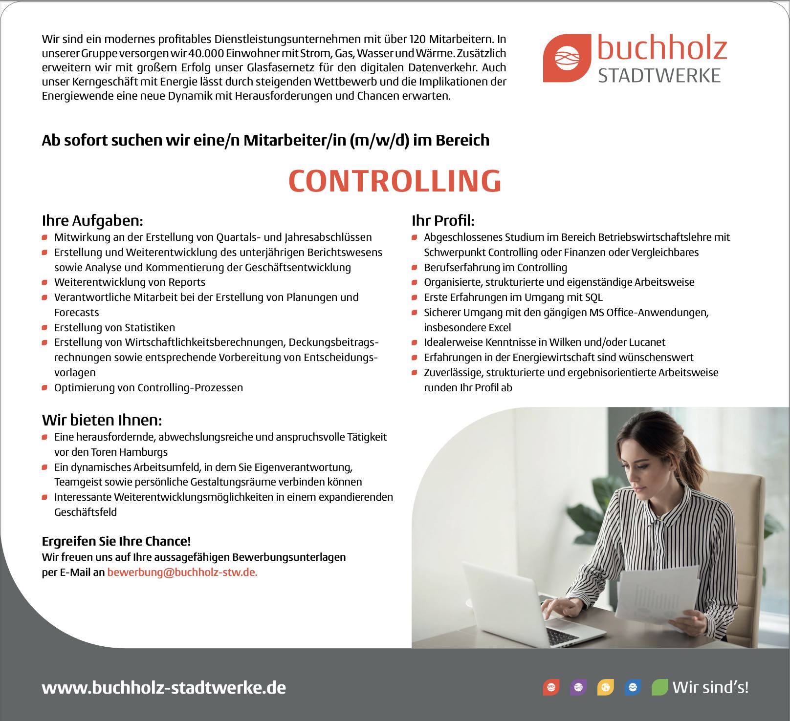 Gesucht: Mitarbeiter (m/w/d) Controlling