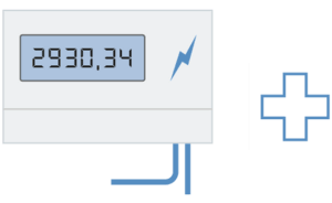 Grafik von Stromzähler mit digitalem Display